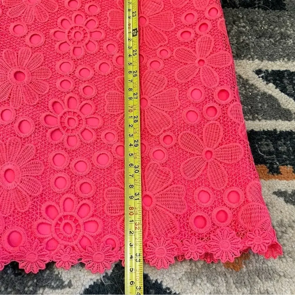 Kate Spade Pink Peach Sherbet Floral Lace Business Wedding Cute Feminine Dress 2